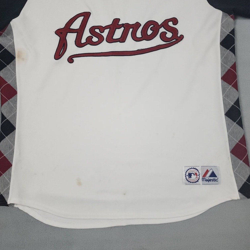 Vintage Houston Astros Majestic Jersey Mens XL White Made USA Baseball BP Shirt - Picture 3 of 11